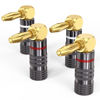 Picture of ZeniKon Right Angle Banana Plugs for Speaker Wire 2 Pairs/4 PCS, Speaker Banana Plugs 24K Gold Plated Connector for A/V Receiver, Amplifier, Surround Sound System, Banana Wall Plate, Home Theater