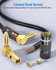 Picture of ZeniKon Right Angle Banana Plugs for Speaker Wire 2 Pairs/4 PCS, Speaker Banana Plugs 24K Gold Plated Connector for A/V Receiver, Amplifier, Surround Sound System, Banana Wall Plate, Home Theater