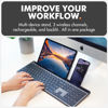 Picture of X9 Full Size Bluetooth Keyboard with Phone Holder - (2.4G + BT) - Rechargeable Multi Device Keyboard w/Copilot Key and AI for iPhone, Tablet, PC, Mac, iOS, Android - Backlit Wireless Keyboard - Gray