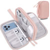Picture of Lacdo Electronic Organizer, Travel Cable Organizer Bag Pouch Tech Electronic Accessories Carry Case Portable Double Layer Charger Case for Cable, Cord, Charger, Phone, Earphone, Power Bank, Light Pink
