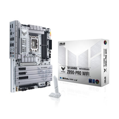 Picture of ASUS TUF Gaming Z890-PRO WiFi Z890 LGA 1851 ATX Motherboard, Intel® Core™ Ultra Series 2 Ready, Advanced AI PC-Ready, 16+1+2+1 Stages, DDR5, PCIe® 5.0, Thunderbolt 4 Type-C, 4X M.2, Wi-Fi 7, 2.5Gb