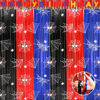 Picture of Spider Web Birthday Party Decoration, 2Pack 3.3x6.6ft Spider Tinsel Foil Fringe Curtains and 1Pcs Birthday Banner, Red Blue Black Photo Booth Prop Backdrop, for Spider Birthday Party Decor Supplies