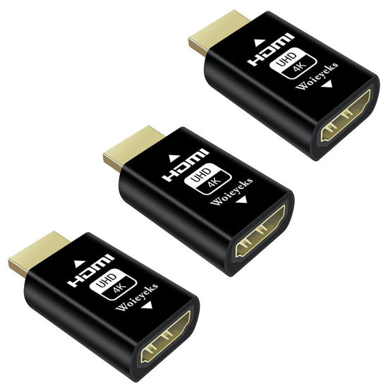 Picture of Woieyeks HDMI EDID Emulator Passthrough for with KVM Switches,Video splitters,Extenders,AV Receiver,5rd Generrtion Emulator Adapter Recommend 1080P@60fps,Highest4K@60fps (3 Pack)