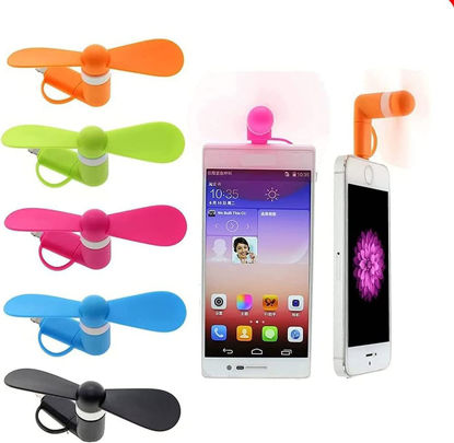 Picture of Mini Cell Phone Fan - 2-in-1 Fan Compatible for iPhone, iPad, Android Smartphone,Tablet - Colorful and Powerful- Cell Phone Summer Accessories - (6-Pack)