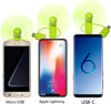 Picture of Mini Cell Phone Fan - 2-in-1 Fan Compatible for iPhone, iPad, Android Smartphone,Tablet - Colorful and Powerful- Cell Phone Summer Accessories - (6-Pack)