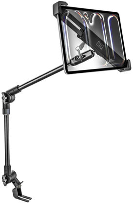 Picture of woleyi Anti-Theft Locking Car or Truck Seat Rail Tablet Mount, Heavy Duty Car Floor Tablet Security Holder with 360° Rotation Foldable Arm for 9-14" Tablet iPad Pro, Air, Galaxy Tabs, Fire HD, Surface