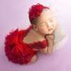Picture of Ylsteed Newborn Photography Outfits Girl Newborn Photography Props Lace Romper Newborn Baby Photo Shoot Outfits Girls Photo Props (Strap Style - Red)