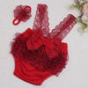 Picture of Ylsteed Newborn Photography Outfits Girl Newborn Photography Props Lace Romper Newborn Baby Photo Shoot Outfits Girls Photo Props (Strap Style - Red)