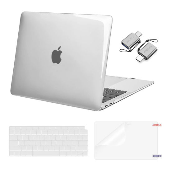 Picture of MOSISO Compatible with MacBook Air 13 inch Case M1 2022, 2021-2018 Release A2337 A2179 A1932 Retina Display Touch ID, Plastic Hard Shell&Keyboard Cover&Screen Protector&Type C Adapter, Crystal Clear