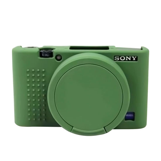 Picture of Easy Hood Camera Case for Sony RX100 VII, Soft Silicone Protective Cover Protector Skin Removable Lens Cover for Sony DSC-RX100 VII DSC-RX100M7 Digital Camera (Green)