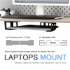 Picture of IFCASE Under Desk Laptop Mount with Adhesive & Screw in, Hard Aluminum Under Desk Shelf Holder for Laptop, Mac Mini, MacBook, Keyboard with Anti-Scratch Silicone (Black)