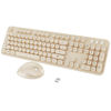 Picture of Wireless Keyboard,KOOTOP Cute Colorful 104 Keys Typewriter Retro Round Keycaps Keyboard for PC Laptop,Desktop,Windows, Home and Office Keyboards(Coffee)