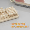 Picture of Wireless Keyboard,KOOTOP Cute Colorful 104 Keys Typewriter Retro Round Keycaps Keyboard for PC Laptop,Desktop,Windows, Home and Office Keyboards(Coffee)