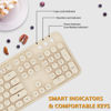 Picture of Wireless Keyboard,KOOTOP Cute Colorful 104 Keys Typewriter Retro Round Keycaps Keyboard for PC Laptop,Desktop,Windows, Home and Office Keyboards(Coffee)