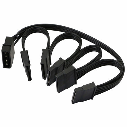 Picture of GELRHONR IDE to SATA Power Splitter Cable,LP4 4Pin IDE to 5 x15 Pin SATA Power Conversion Line Extension Y-Cable for Hard Disk