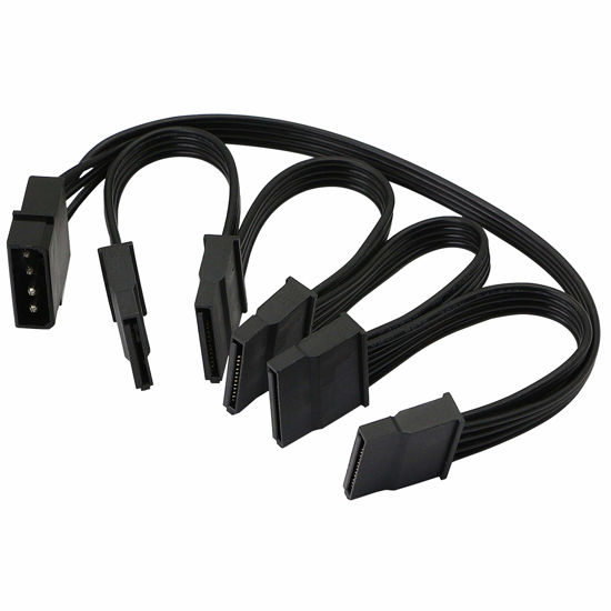 Picture of GELRHONR IDE to SATA Power Splitter Cable,LP4 4Pin IDE to 5 x15 Pin SATA Power Conversion Line Extension Y-Cable for Hard Disk