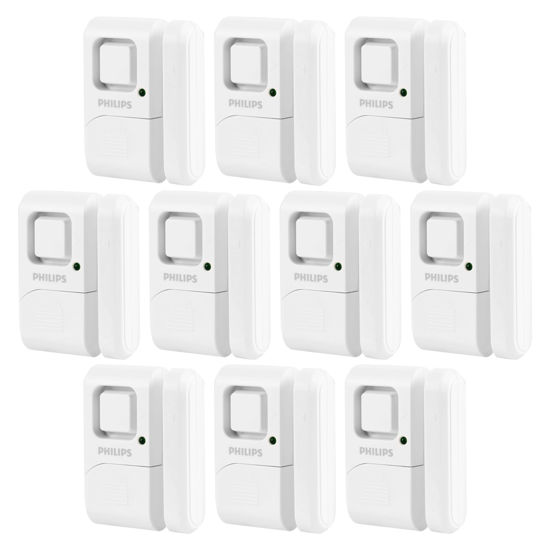 Picture of Philips Personal Security Window and Door Alarm, 2 Pack, DIY Protection, Burglar Alert, Wireless, Chime/Alarm, Easy Installation, Ideal for Home, Garage, Apartment, RV and More, LRM3420W/27