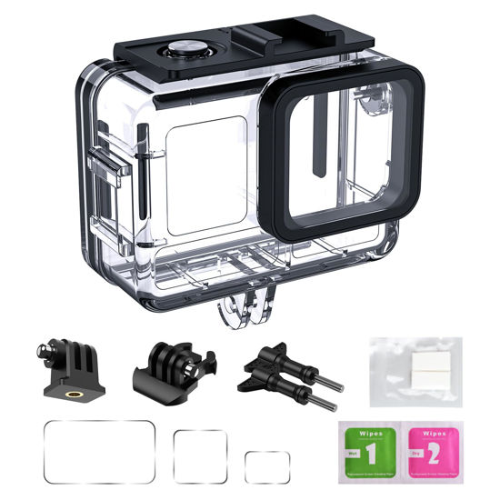 Picture of Waterproof case for Insta 360 Acepro, Underwater Dive Case with Physical Harden Glass & Alluminium Alloy Frame Underwater Waterproof up to 60m/197/ft with Two Mounts, Three Protective Films
