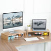 Picture of TEAMIX 2 Pack Monitor Stand Riser-20 inch, Wood Monitor Stand, Desktop Organizer TV/Screen/PC/Printer/Laptop Riser, Computer Stand with Keyboard Organizer Desktop Stand, Monitor Riser