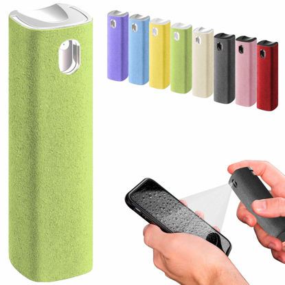 Picture of IO CLEAN Mini Screen Cleaner Spray - Finger Proof Screen Cleaner for Smartphones, iPads, MacBooks, Laptops, Car Screens, Touchscreens - 3in1 Mist Cleaner, Microfiber Cloth and Protective Cover (Green)