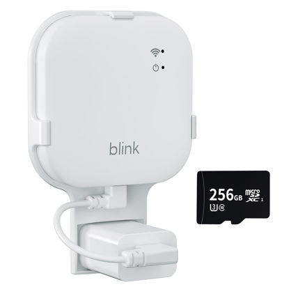 Picture of 256GB MicroSD Card and Outlet Wall Mount for Blink Sync Module XR, Saving Space Mount Bracket Holder for All-New Blink Indoor Outdoor Home Security Camera with Easy Mount USB-C Short Cable