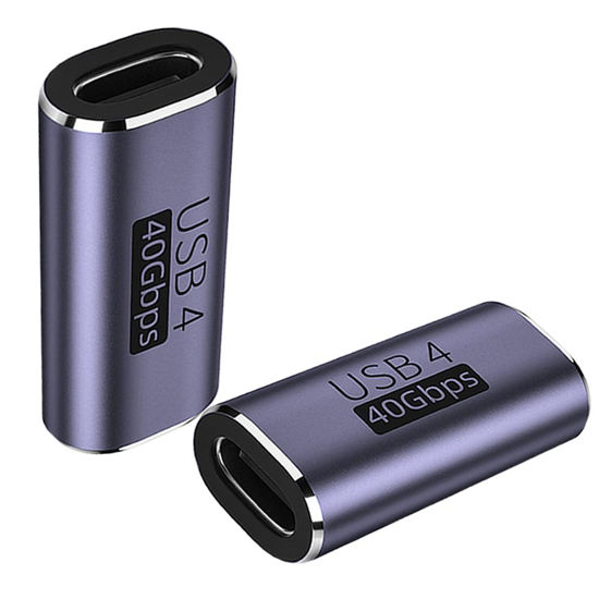 Picture of USB C Female to Female Adapter, 40Gbps USB Type C Female to Female Adapter, 100W Power Delivery and 8K@60Hz Video Pass Through, Compatible for iPad, Thunderbolt 4/3, MacBook Pro/Air, 2 Pack