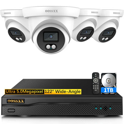 Picture of OOSSXX (5.0MP Full HD Definition) Wired Security Camera System Outdoor Dome Camara Indoor Video Surveillance Cameras CCTV Camera Home Security System Outside Surveillance DVR Kits
