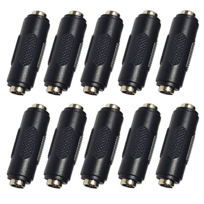 Picture of QLXHBOT 10PCS DC Power Connector Adapter 12V 5.5mm x 2.1mm, 12/24V Female to Female Power Jack Socket for Led Strip CCTV Security Camera Cable Wire Ends Plug Barrel