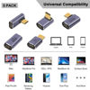 Picture of Poyiccot 5Pack USB C Adapter 40Gbps, USB C 90 Degree Adapter PD, Right Angle USB C Adapter 100W, USB 3.1 Type C Male to Female Adapter 8K USB C Extender Adapter for Laptop, Tablet and Phones