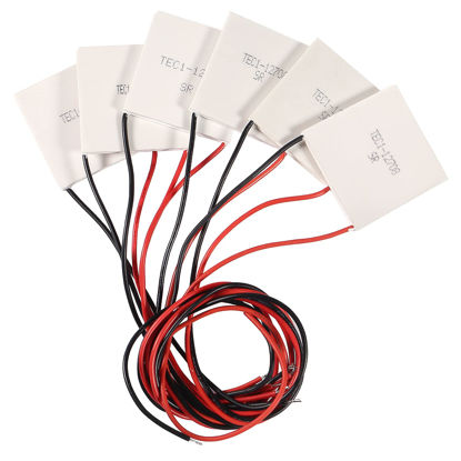 Picture of UMLIFE 6PCS TEC1-12708 TEC Thermoelectric Heatsink Cooler Cooling Peltier Plate Module 40x40mm