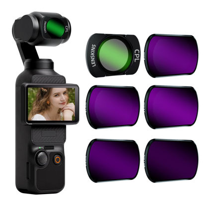 Picture of LENSKINS Magnetic ND & CPL Filter Kit for DJI OSMO Pocket 3, 6-Pack CPL/ND8/ND16/ND32/ND64/ND128 Polarizing and Neutral Density Filters, Multi Coated HD Optical Glass with Aluminum Frame