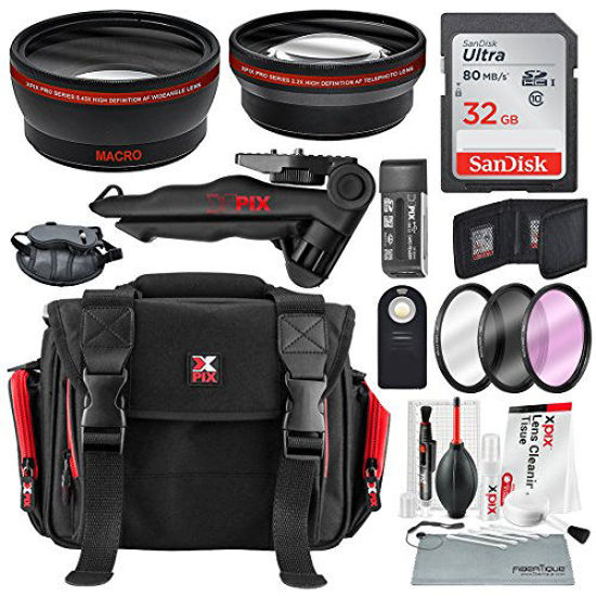 Picture of 58MM HD 2.2X Telephoto and 0.43X Wide Angle + Xpix Photo Accessories w/Deluxe Photo and Travel Bag for Canon Rebel (T6 T6s T6i T5i T4i T3i T3 T2i T1i), EOS (700D 650D 600D 1100D 550D 500D 100D)