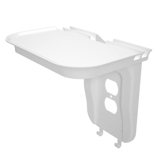 Picture of suptek Large Wall Outlet Shelf,Home Wall Shelf Organizer for Outlets,Perfect for Bathroom Kitchen,Bedrooms,Ideal for Cell Phone Speaker up to 20lbs,with Cable Management and Detachable Hooks (S3XLW)