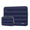 Picture of MOSISO 13-14 inch Laptop Case, 13.3 inch Puffy Laptop Sleeve Compatible with MacBook Air 13 13.6 M3 M2 M1/Pro 13/Pro 14, HP, Dell, ASUS, Lenovo, Polyester Horizontal Bag with Small Case, Navy Blue