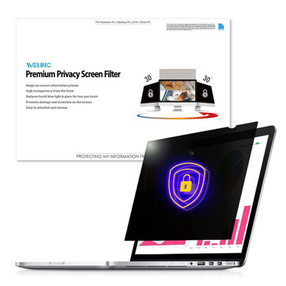Picture of WELINC 13.3 inch 16:10 - Computer Privacy Screen Filter for Widescreen Laptop - Notebook - Anti-Glare - Anti-Scratch Protector Film for Data confidentiality for13 MacBook Air