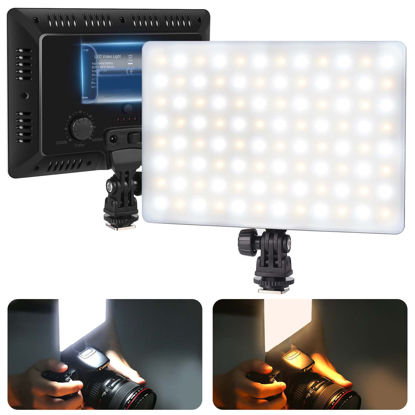 Picture of Mettlelite SL100D LED Video Light Bi-Color on Camera Continuous Dimmable Photography Lighting Portable Studio LED Panel 3200K-5600K CRI95+ Ultra Bright Camera Light for Photography and Video Recording