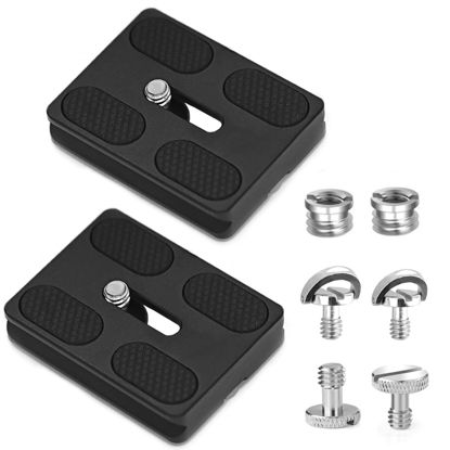 Picture of Niewalda Universal Tripod Quick Release Plate, Quick Release Plate, Arca Swiss Plate with 1/4 Inch Slotted Screw, C-Ring/D-Ring Screw, 1/4"-3/8" Screw, for DSLR Camera Tripod Ball Head(PU-50)