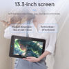 Picture of BISOFICE BT-13HDK Portable Graphics Drawing Tablet 13.3 Inch H-IPS LED Display Anti-Glare Digital Drawing Pad 16K Pressure Level Battery-Free Stylus Passive Technology 8 Customizable Shortcuts Keys