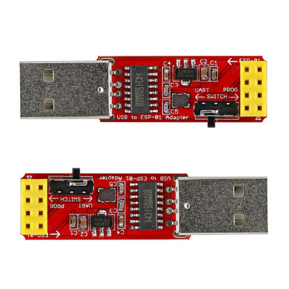 Picture of Stemedu 2PCS USB to ESP8266 Adapter Module CH340G ESP01 Programmer Wireless Transceiver Serial Board UART PROG Module, 115200 Baud Rate