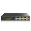 Picture of SICSOLINK 18 Port Ethernet Gigabit PoE Switch (16 POE Ports+2 Uplink Ports), 1000 Mbps, 250W, 802.3 af/at, Unmanaged, Plug & Play, Fanless, Metal