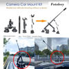 Picture of Fotoleey 360 Camera Suction Car Mount Kit for Insta360 X4, X3, GoPro Max, Hero 13, Hero 11 for Heavy Duty Low Altitude Car Footage, 5 Suction Cups with Extension Rod for High-Speed, Car Outside