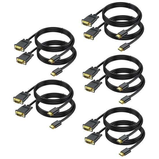 Picture of URELEGAN HDMI to VGA Cable 3 Feet 10-Pack, HDMI to VGA (Male to Male) 1080P HD Video Cord Compatible for Computer, Desktop, Laptop, PC, Monitor, Projector, HDTV and More (NOT Bidirectional)