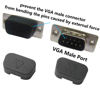Picture of SHANFEILU VGA Port Cover Anti Dust Cap VGA Plug Protector for RS232,DB15,DB9 VGA Male Port Connectors 50 PCS 17 mm x 9 mm(Black)