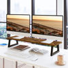 Picture of TEAMIX 31.5 inch Dual Monitor Riser for 2 Monitors, Long Monitor Stand Riser TV Stand Riser Monitor Stand for Desk Wood & Steel Desktop Riser Desk Organization Home Office