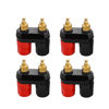 Picture of Borsuer 4Pcs Banana Plug Jack Female Socket Gold Plated Terminal Binding Post Dual 4mm Banana Plugs Connector for Speaker Amplifier Terminal