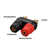 Picture of Borsuer 4Pcs Banana Plug Jack Female Socket Gold Plated Terminal Binding Post Dual 4mm Banana Plugs Connector for Speaker Amplifier Terminal