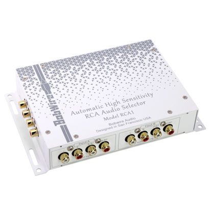 Picture of Automatic RCA Audio Selector by BobWire, model RCA1 - Switch Operates by Audio Sensing or 12V Trigger. (Use for Home Theater Bypass, JukeBox, Karaoke & Auto Source Selection)