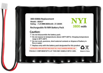 Picture of NYI Upgraded 3800mAh 300-03866 Battery for Honeywell Alarm Lynx 5100, 5200, 5210, Lynx Touch 7000,7.2V LYNXRCHKIT-SHA,OSA214,LCP500-4B