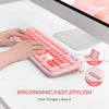 Picture of Atelus Wired Backlit Keyboard, USB Computer Keyboard with Retro Keycaps, Numeric Keypad and Media Hotkey for Office Desktop PC Laptop and Windows 7 8 10 11 (Pink Colorful)