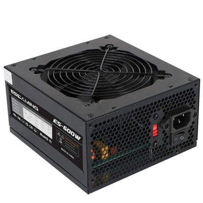 Picture of 600W ATX Power Supply PSU, ESGAMING with 120mm Ultra Quiet Cooling Fan All Protections